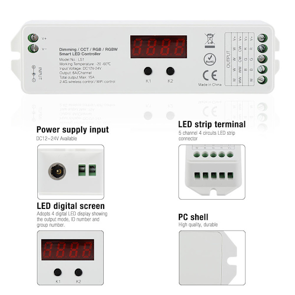 Milight 4 I 1 2.4G Smart LED Controller til Enkeltfarvet Dæmpning RGB RGBW CCT Båndlys
