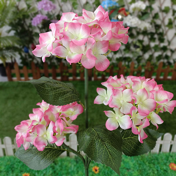 2-pack solcellslampor utomhus, färgglada, hortensia blomljus