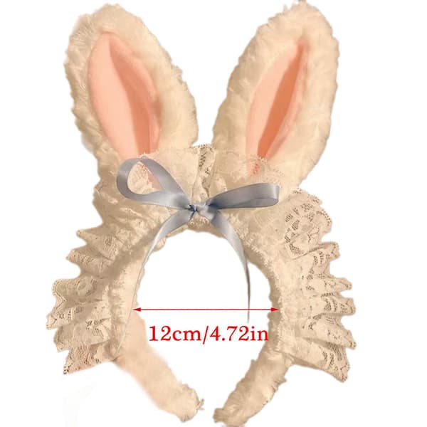 Søte kaniner blondehodeplagg for skoleball bursdag hårbånd morsomt hodeplagg påskehår hodeplagg for barn nettingbue blå Mesh bow blue