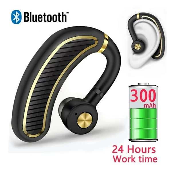 Enkel öra Bluetooth-headset IPX4 Vattentät Trådlösa öronsnäckor Långvarigt samtalssvar Öronproppar