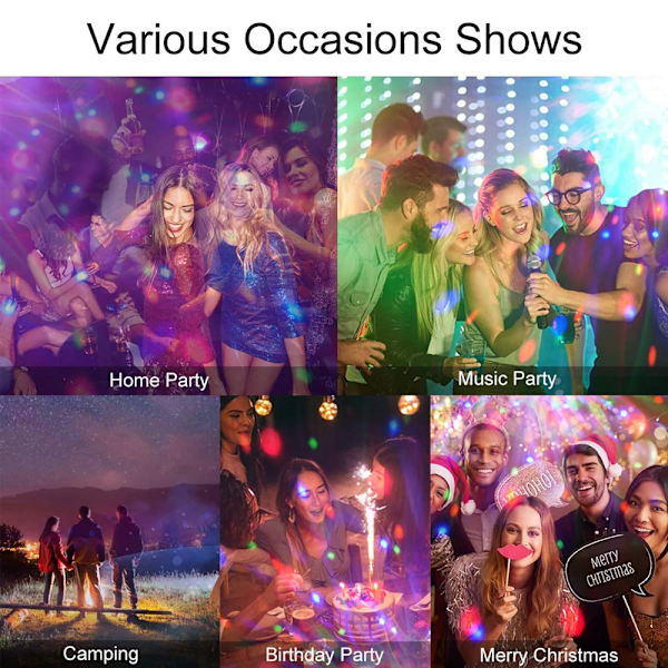 USB Mini Disco Lys, Festlys Ball Lydaktivert, DJ Disk