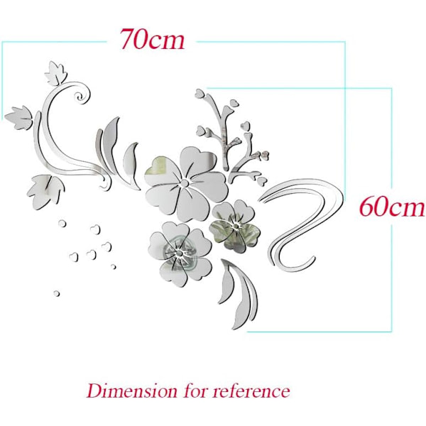 Reflekterande Yta 3D Väggdekor Lämplig För Olika Ytor Spegeleffekt Förbättrar Inre Utrymme Lätt Att Applicera Perfekt För DIY Dekoration I