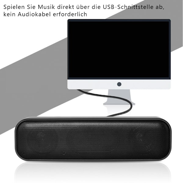 Högtalare, USB Bärbara Datorhögtalare Mini Soundbar med 3D Surround Stereo för Notebook, PC, Laptop, Skrivbord - Plug and Play