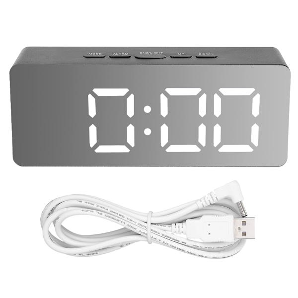 Digital Dubbel Alarmklocka, Högt Alarm för Tunga Sovare, Stor LED-display Klocka för Sovrum USB Laddningsklocka