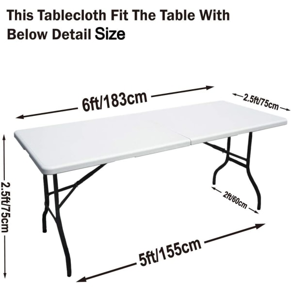 ABCCANOPY Spandex pöytäliinat 4 ft Home suorakaiteen muotoiseen pöytään