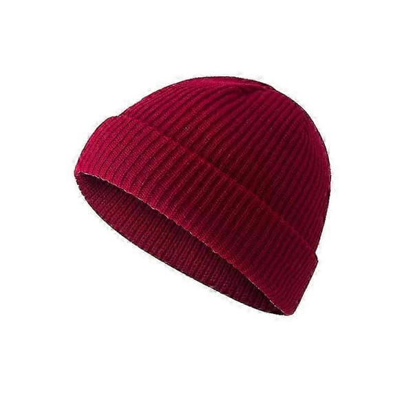 vinterlue i ull i fiskerstil Wine Red
