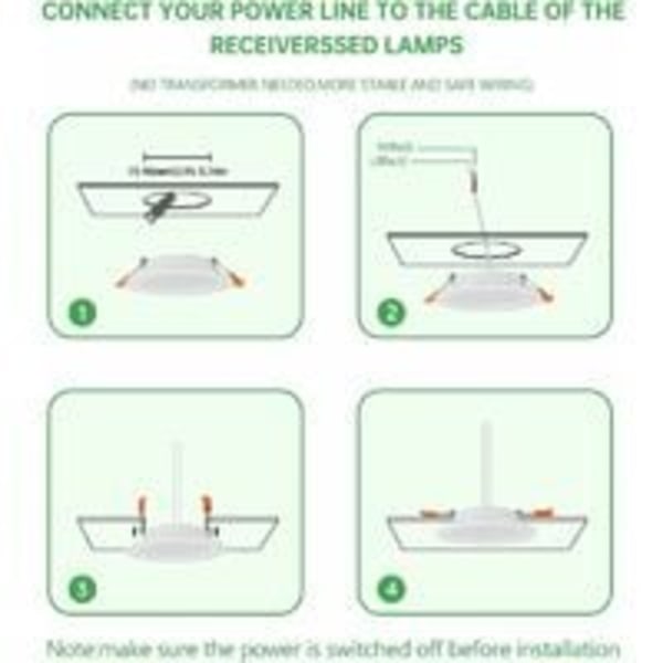 LED Innfelt Spot Ekstra Flat 7W Tilsvarende 70W Glødelampe Rund Ultra Tynn Kald Hvit 6000K 230V Innfelt Taklampe for Bad