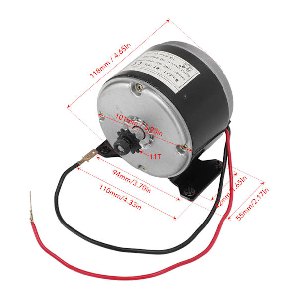 12V 250W Sähköpyörän Moottorisarja 2750RPM Korkea Nopeus Sähkövaihteisto Moottori Ohjaimella Moottoripyörälle