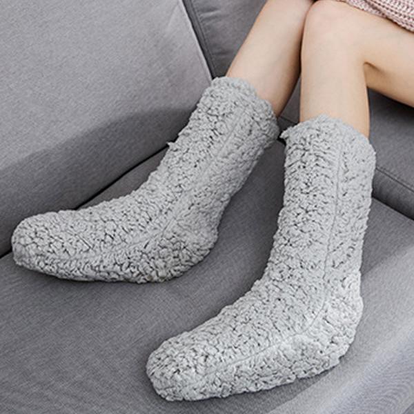 Leg Warmers over Knee High Fuzzy Socks Plush Slipper Stockings