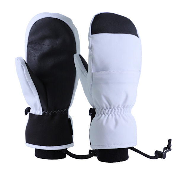 Hvide handsker Single board skihandsker Fem fingre varm touch screen Vandtætte skihandsker