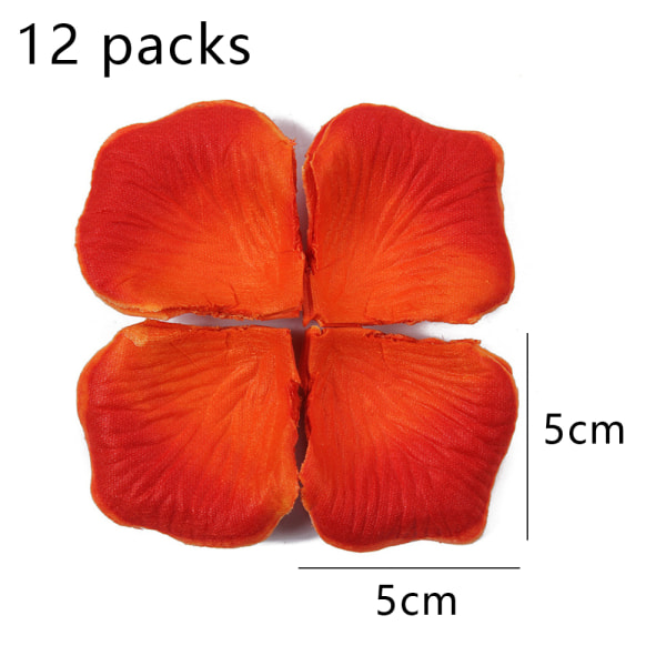 12 poser kunstige roseblader, ikke-vevde blomsterblader for