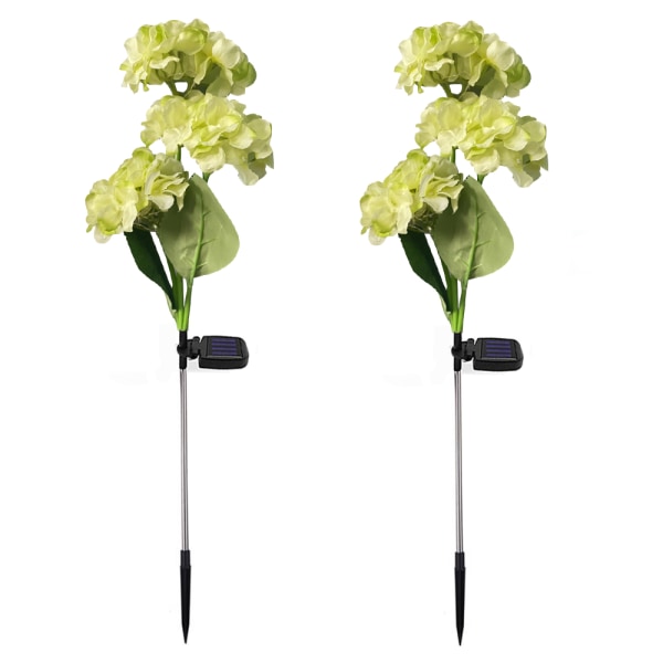 2 stk. Hortensia Solcelled Have Lamper LED Blomst Udendørs Jord