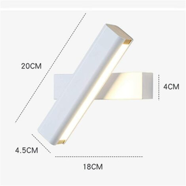 Massivt trä LED-vägglampa inomhus vägglampa 360° rotation