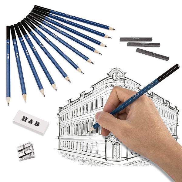 Ritsetpennor Konstset, Ritpennor Professionell Konst Grafit