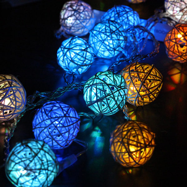 Håndlavede Rattan String Lights Batteridrevne Fairy Lights Til I