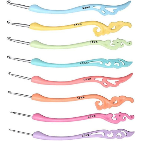 Virka krokar 8 stycken olika storlekar (2,5 mm-6,0 mm) släta