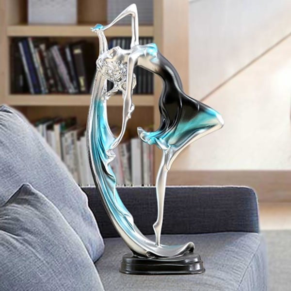 Dansande Flicka Skulptur, Inspirerande Kraft & Naturlig Resin, Resin Art Figurin Som Ger Långvarig Hållbarhet Och Positiv Energi Till Ditt Vardagsrum