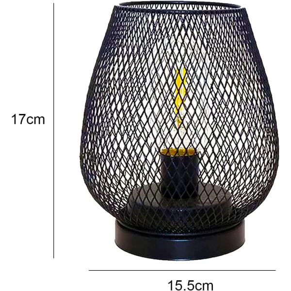 2 Metallbur Bordlampe Batteridrevet, Trådløs Accent Lys w