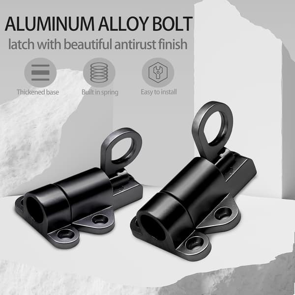 4-pack Self-Closing Latch Spring Door Latch, Resilient Bolt Lock Security Automatic Gate Latch, Spring Cylinder Sliding Door Lock with Screws