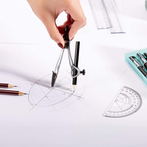 Math Compass for Geometry Set 10 Piece Student Geometry Box