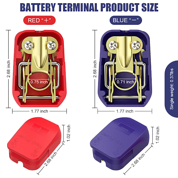 Hurtigutløsbare batteriterminaler, 12V hurtigutløsbare batterikontakt, batteriterminaler batteriterminaler batterikontakter, egnet for biler