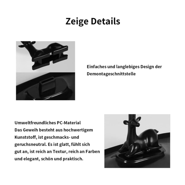 Halsbandshållare, armbandshållare / smyckesorganisatör / smyckesträd, dekorativa hjorthorn, träddesign (2 st, svart + vit)