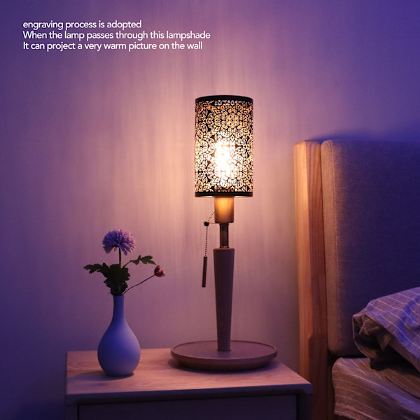 Stilren lampskärm i järn, mångsidig kompatibilitet med E27 E26-socklar, enkel installation, smidesjärn ihålig snideridesign ger minimalistisk charm till