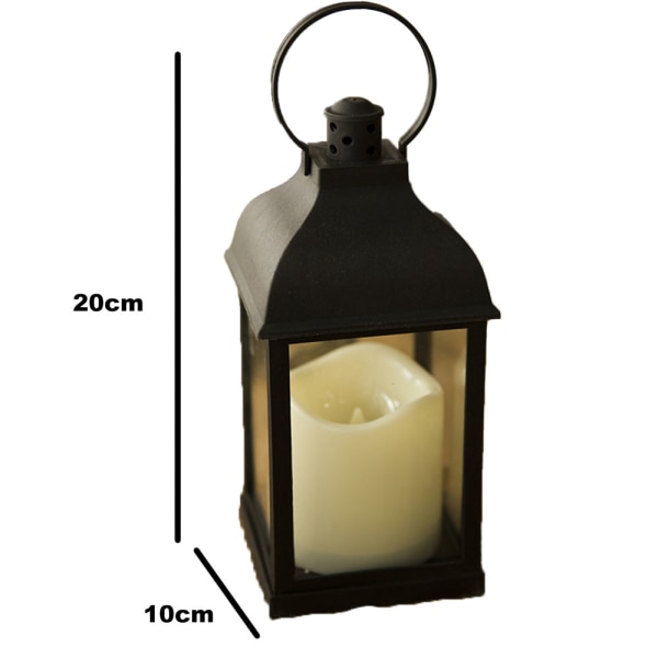 1 stykke retrostil dekorativ lanterne batteri drevet for