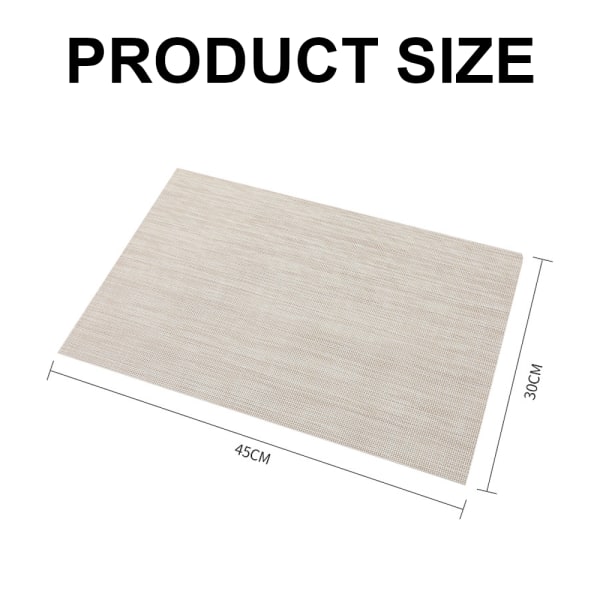 Värmebeständiga bordstabletter Fläckbeständig Anti-sladd Tvättbar PVC beige