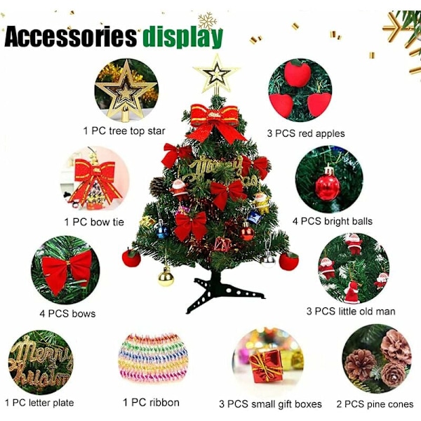 Mini Julgran för Julheminredning, Lättanvänd Konstgjord Julgran med Kompakt Design och Perfekt Visuell Effekt