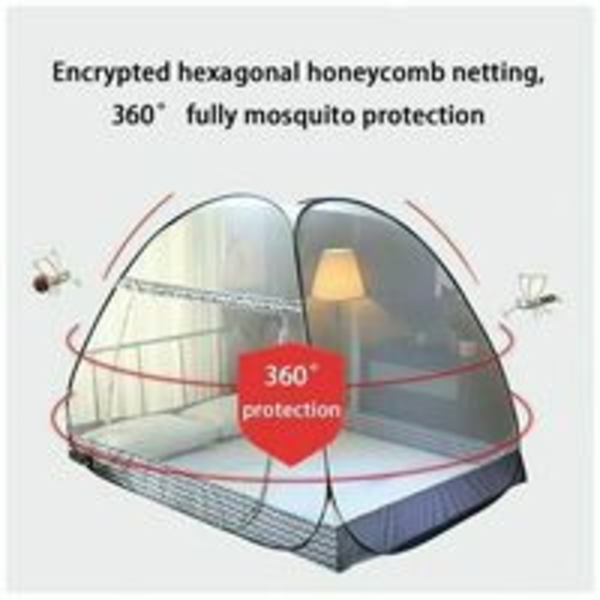 Fällbar säng Myggnät Pop Up stort Myggnät Dme tält enkel dörr Camping Myggnät gardin lätt att installera för sovrum 100Cm (B) 190Cm (L)
