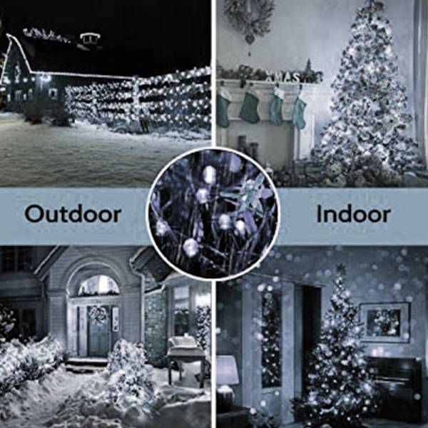 LED String Lights, 72ft 200 LED Fairy Lights, 8 lägen, lågvolta White