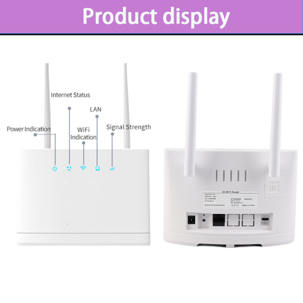 R311 Pro 4G WiFi-router 300 Mbps, understøtter flere enheder, 4G-modemrouter, WiFi-hotspot med SIM-kortslot, EU-stik 100-240V
