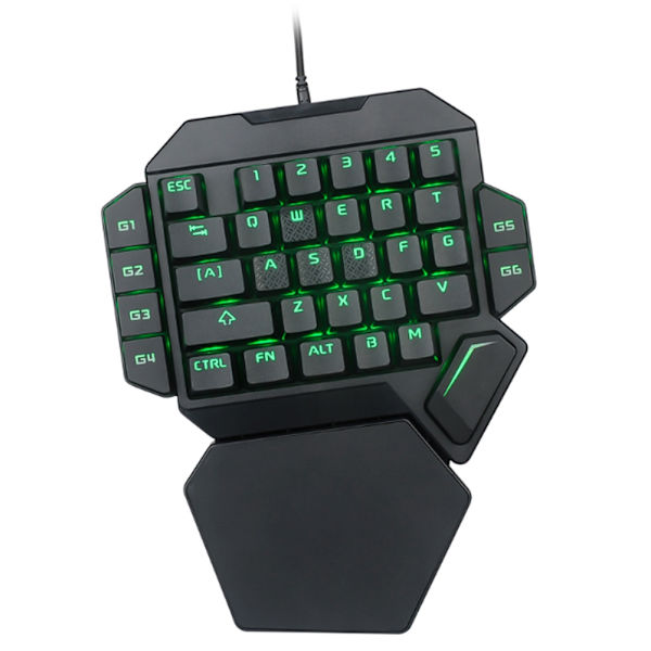 Enhands tangentbord RGB Blacklight mekaniskt tangentbord med makrodefinitionsfunktion