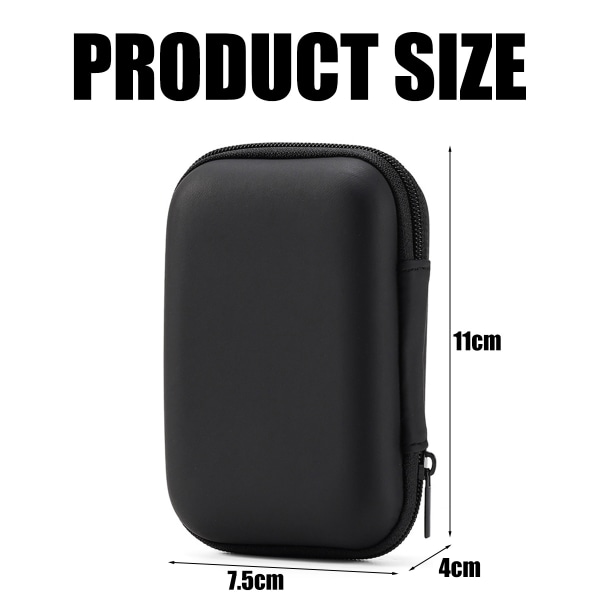 1 stk Mini Oppbevaringspose Gadgets Organizer Bærbar Veske For Øretelefon U Disk Datakabel Hot (Svart)11*7.5*4cm