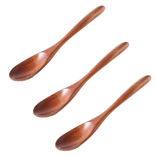 Träslev lång handtag solid trä rissked dessert sked