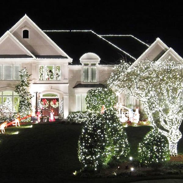 Ljusa 200 LED julslingor, 75 FT Anslutningsbar vattenp White 200 LED