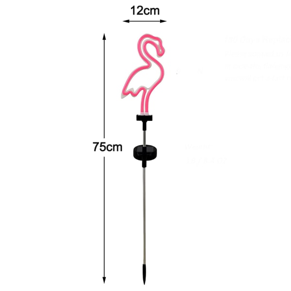 2-pack rosa neon flamingo solcellslampor för trädgård utomhus