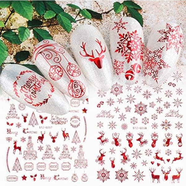 9 ark Christmas Nail Art Stickers Decals Ny 3D Snowflake