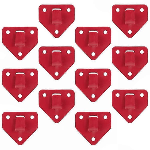 12-pack kraftiga väggkrokar för brandsläckare, hållbara fästen för säker montering 6.20X6.20X0.80CM Red