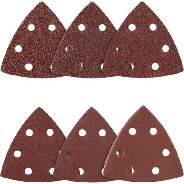 Delta-slippappar 50 st 6 hål 90 x 90 x 90 mm korn 40 för deltaslipmaskiner Slippapper Slippapper