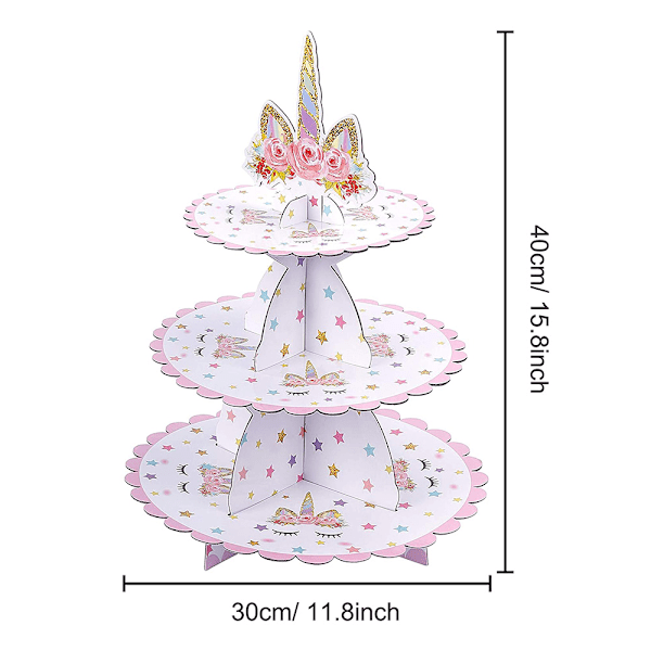 3-kerroksinen kakkuteline - Makeat teemalla koristelujuhlatarvikkeet