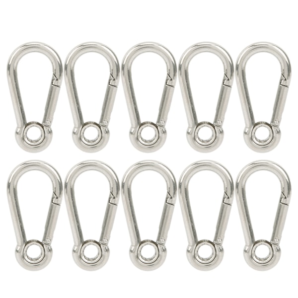 10 stk. Snap Hook Fjeder Karabiner Klips Spænde Rustfrit Stål til Camping Klatring Hængning M5