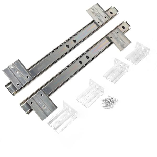 2 stk. Tykke Koldvalsede Stål Computerbord Tastatur Glidebane Beslag (hvid)