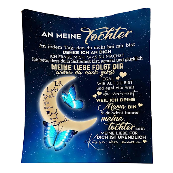 gosig filt fluffig, till min dotter personligt meddelande brev födelsedagspresenter filt, supermjuk mikrofiber flanellfilt, mor till dotter