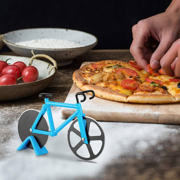 1st Pizzaskärare Blå Cykelcykel Pizzaskärare med Display St Blue