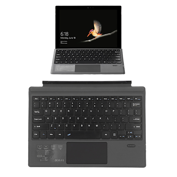 Trådlöst Bluetooth-tangentbord med styrplatta för Pro 7+ Pro 7 Pro 6 Pro 5 Pro 4 Pro 3 33ft trådlöst avstånd Svart tangentbord