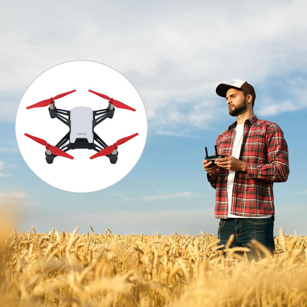 4-färgade propellrar Färgade rekvisita Blad för Tello EDU Drone (Röd/Vit/Svart/Gul)