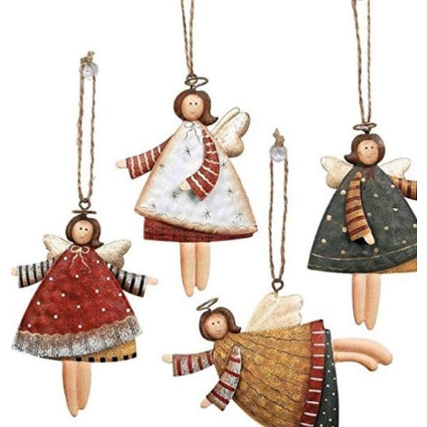 Juleengel-anheng, 4 stk. juleengel-anheng i metall,