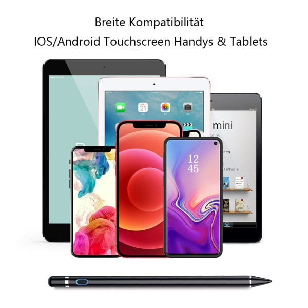 Active Stylus Pen för alla pekskärmar, 1,5 mm finspetspenna för surfplatta, stylus smartphone kompatibel med iPad iPhone Huawei Samsung smartphones och allt